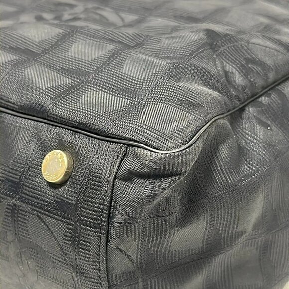 Auth CHANEL New Travel Line Tote GM - Black Nylon Leather Shoulder Bag - Picture 3 of 8